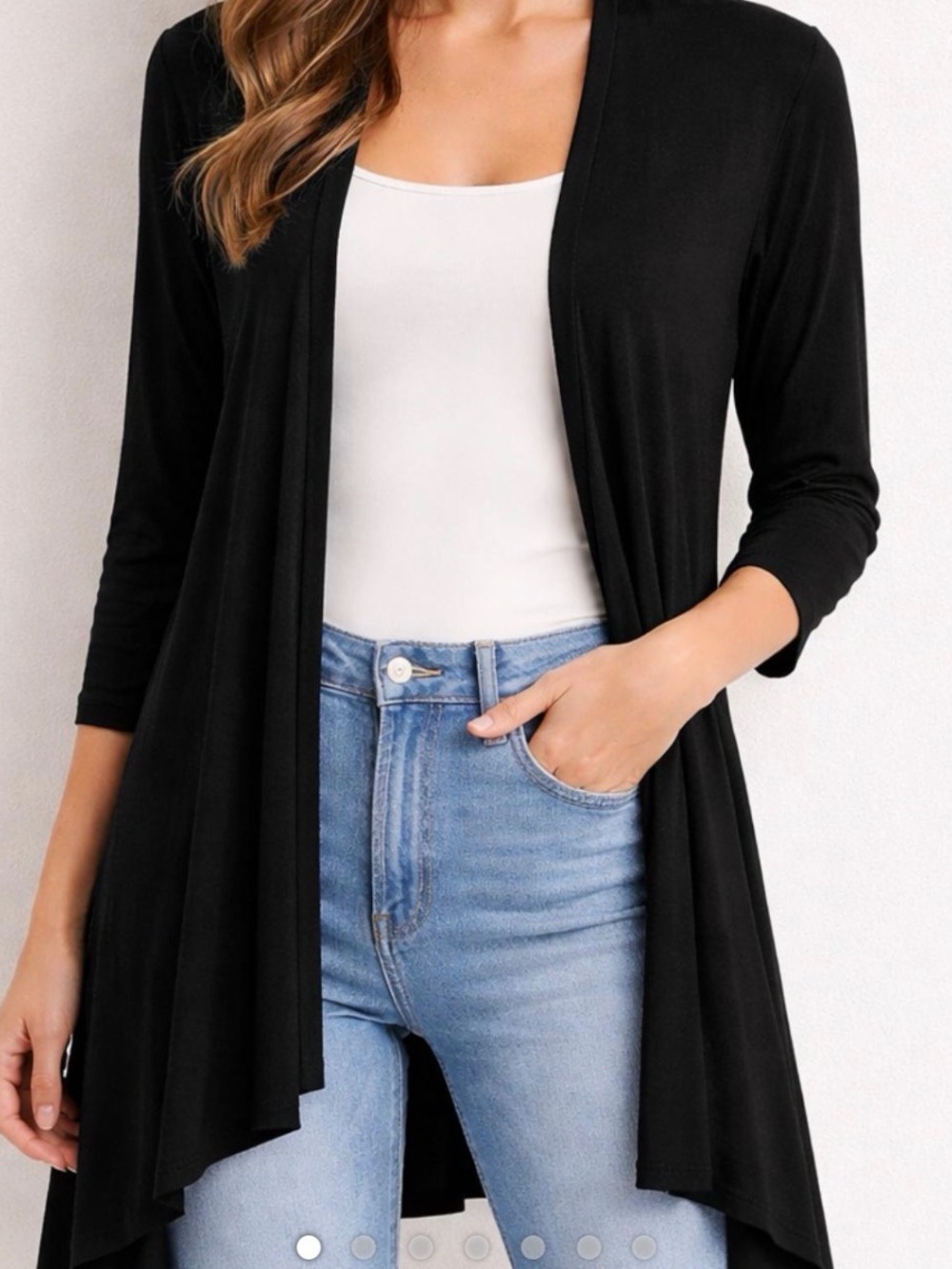 Soma Draped Black Open-Front Draped Women's Cardigan Sweater Size Medium